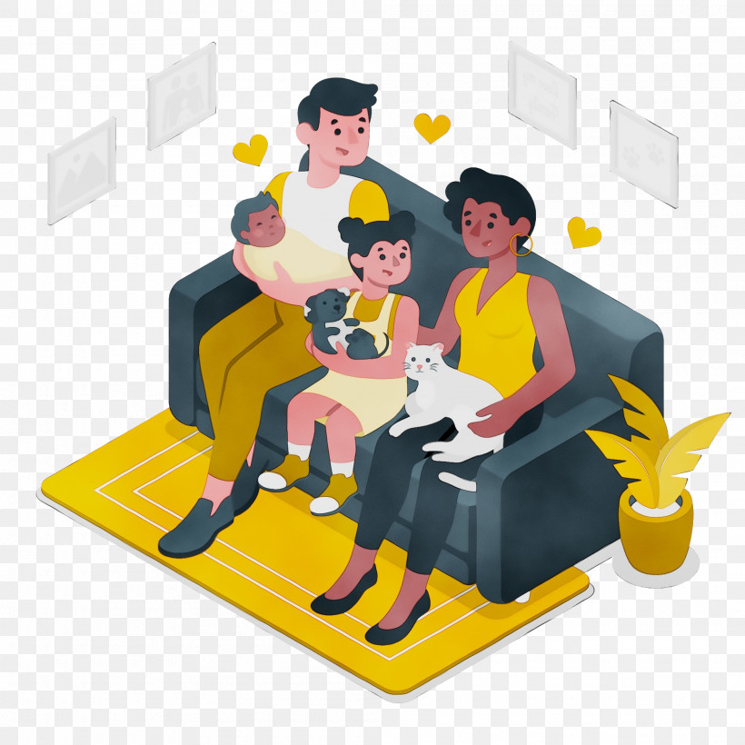 Yellow Meter Cartoon Behavior Play M Entertainment, PNG, 2000x2000px, Happy Family Day, Behavior, Cartoon, Family Day, Human Download Free