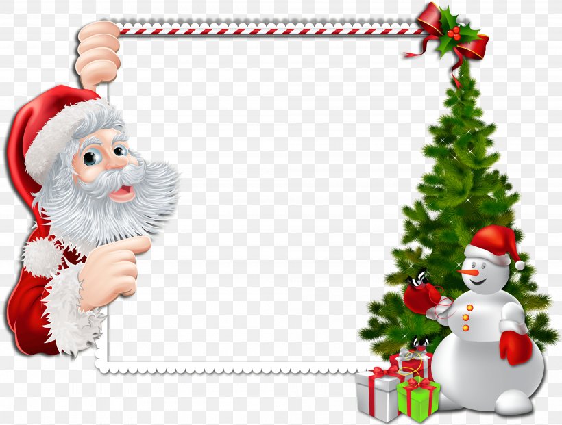 Santa Claus Borders And Frames Christmas Picture Frames Clip Art, PNG, 4000x3031px, Santa Claus, Borders And Frames, Christmas, Christmas Decoration, Christmas Lights Download Free