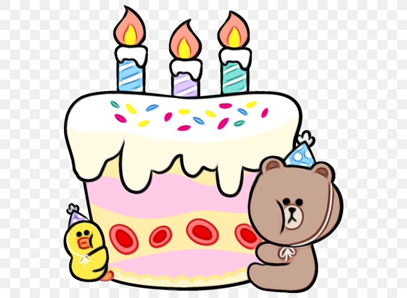 Birthday Cake Drawing Png 584x600px Line Friends Baked Goods Baking Birthday Birthday Cake Download Free