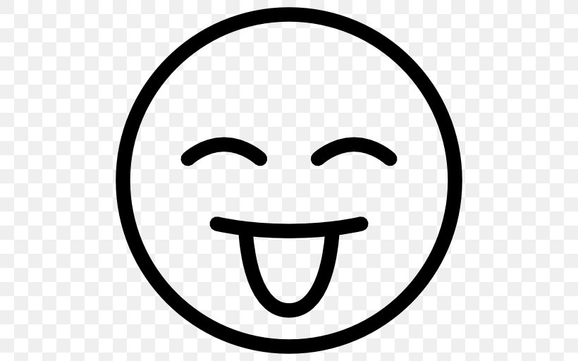 Emoticon Smiley Tongue Clip Art, PNG, 512x512px, Emoticon, Black And White, Face, Facial Expression, Happiness Download Free