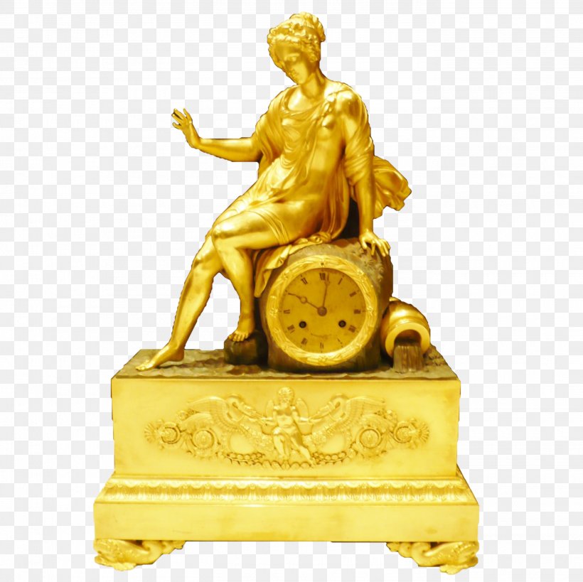 Bronze Statue Classical Sculpture Gold Brass, PNG, 2750x2750px, Bronze, Brass, Classical Sculpture, Clock, Figurine Download Free