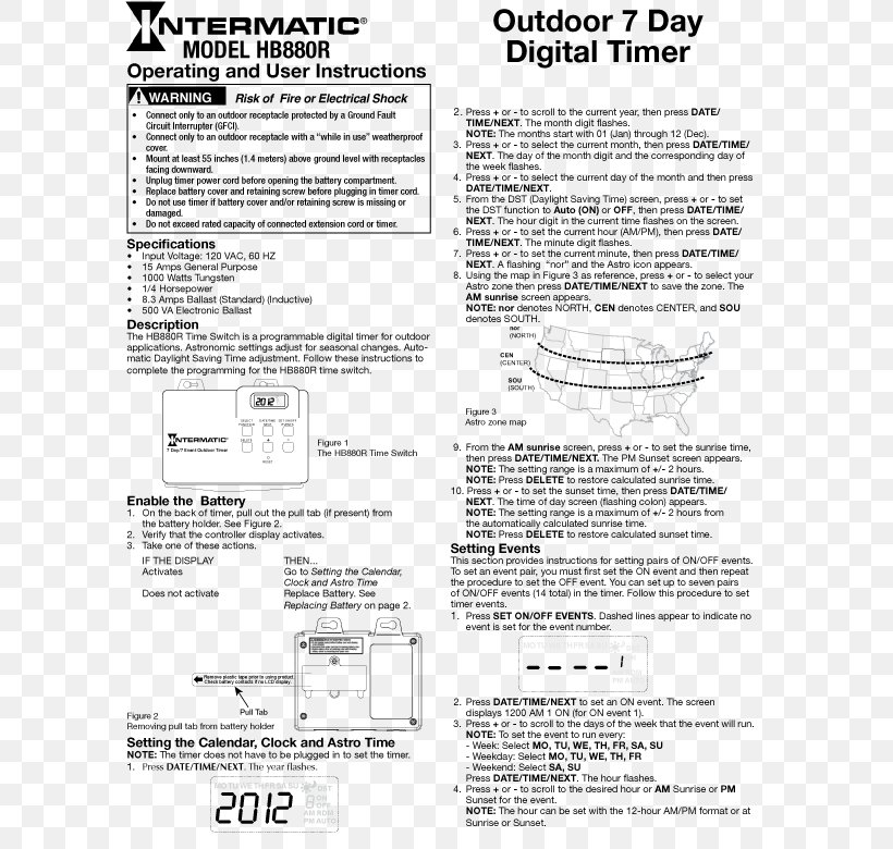 Landscape Lighting Time Switch Timer, PNG, 593x780px, Light, Ac Power Plugs And Sockets, Area, Black And White, Document Download Free