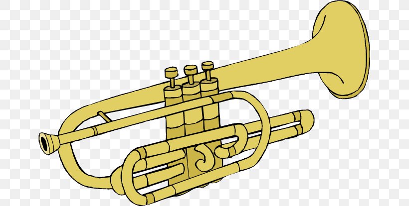 Trombone Trumpet Euclidean Vector Illustration, PNG, 665x414px, Watercolor, Cartoon, Flower, Frame, Heart Download Free