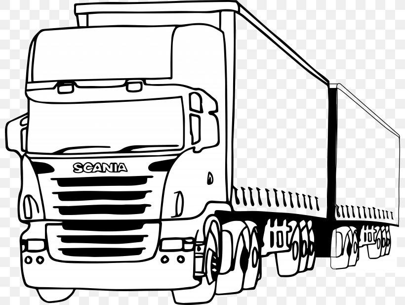 Scania AB Pickup Truck Car Coloring Book, PNG, 800x617px, Scania Ab, Area, Automotive Design, Black And White, Brand Download Free