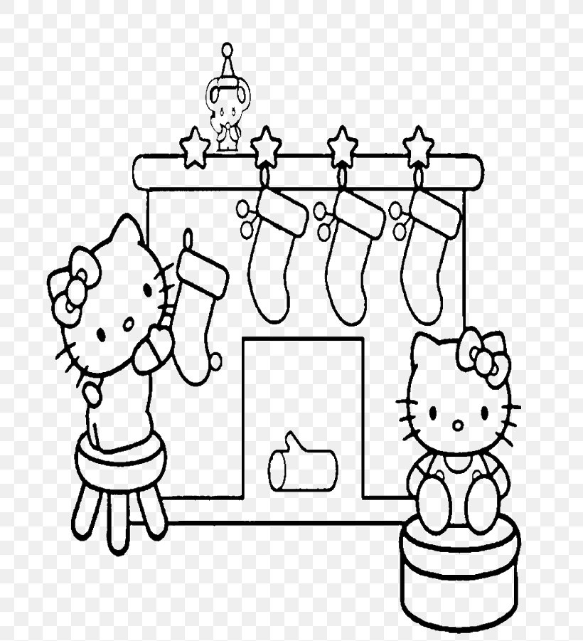 Coloring Book Hello Kitty Christmas Child Drawing, PNG, 700x901px, Coloring Book, Area, Ausmalbild, Black And White, Child Download Free