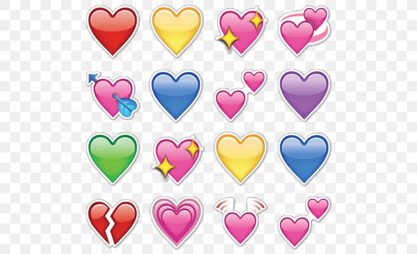 Emoji Heart IPhone Emoticon Symbol, PNG, 500x500px, Watercolor, Cartoon, Flower, Frame, Heart Download Free