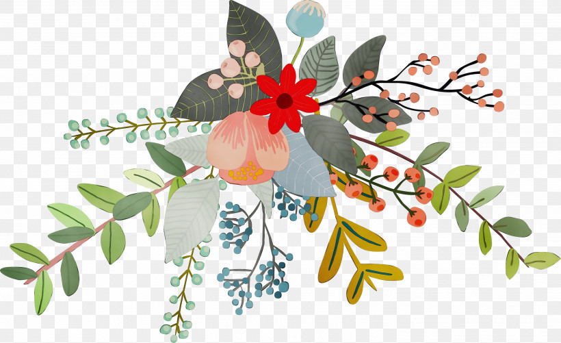 Floral Design, PNG, 2902x1774px, Watercolor, Biology, Floral Design, Flower, Leaf Download Free