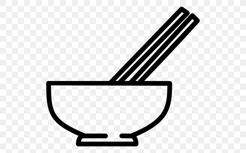 Chinese Cuisine Chopsticks Bowl, PNG, 512x512px, Chinese Cuisine, Black And White, Bowl, Chopsticks, Food Download Free