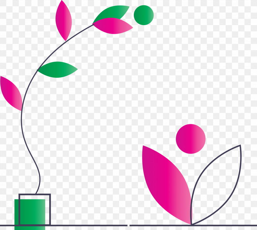Pink Line Line Art Plant Magenta, PNG, 3000x2684px, Modern Art, Circle, Flower, Line, Line Art Download Free