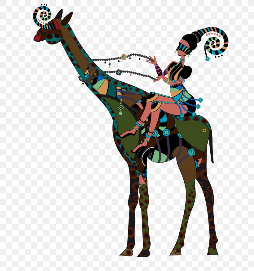 Giraffe Illustration, PNG, 4100x4363px, Watercolor, Cartoon, Flower, Frame, Heart Download Free