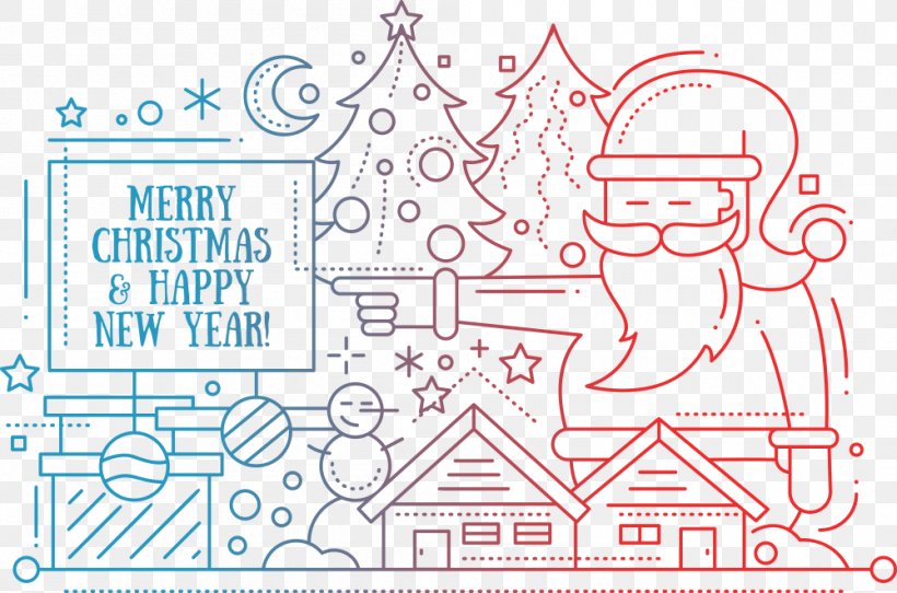 Santa Claus Christmas Illustration, PNG, 1000x661px, Santa Claus, Area, Cartoon, Christmas, Christmas Tree Download Free