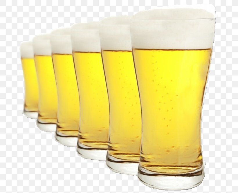 Beer Glass Pint Glass Yellow Lager Drinkware, PNG, 700x665px, Watercolor, Beer, Beer Cocktail, Beer Glass, Drink Download Free