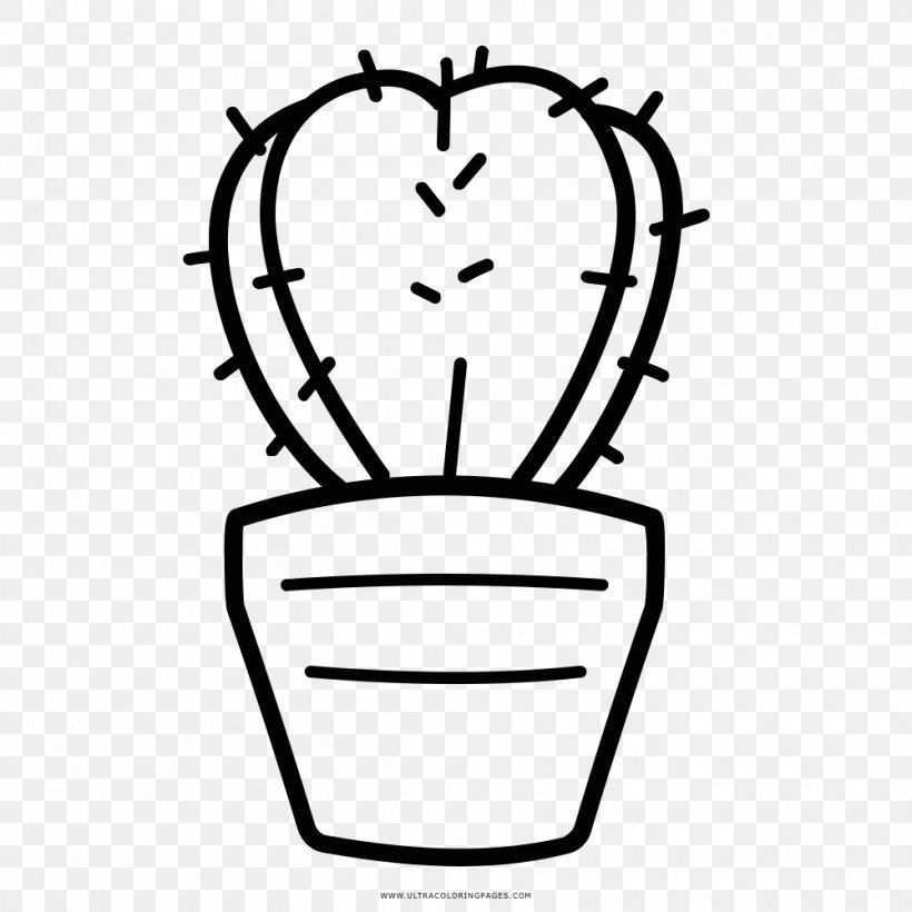 Drawing Cactaceae Plant Coloring Book Clip Art, PNG, 1000x1000px, Watercolor, Cartoon, Flower, Frame, Heart Download Free