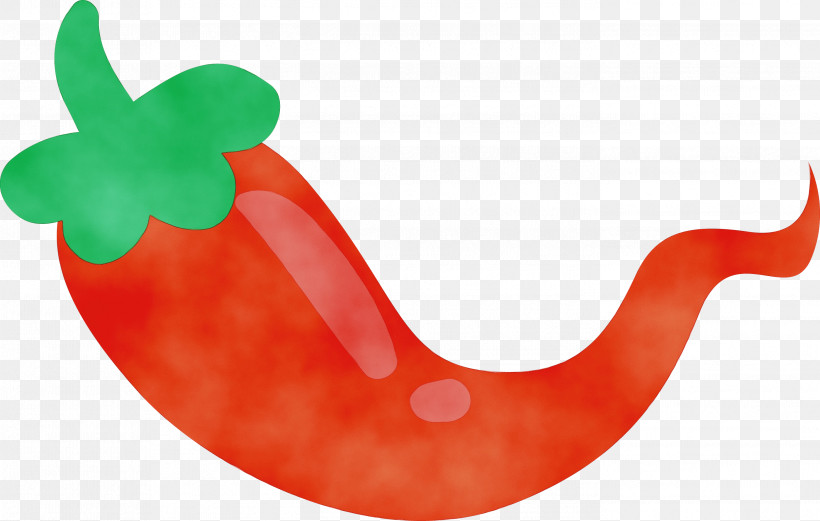 Chili Pepper Fruit, PNG, 2797x1780px, Watercolor, Chili Pepper, Fruit, Paint, Wet Ink Download Free