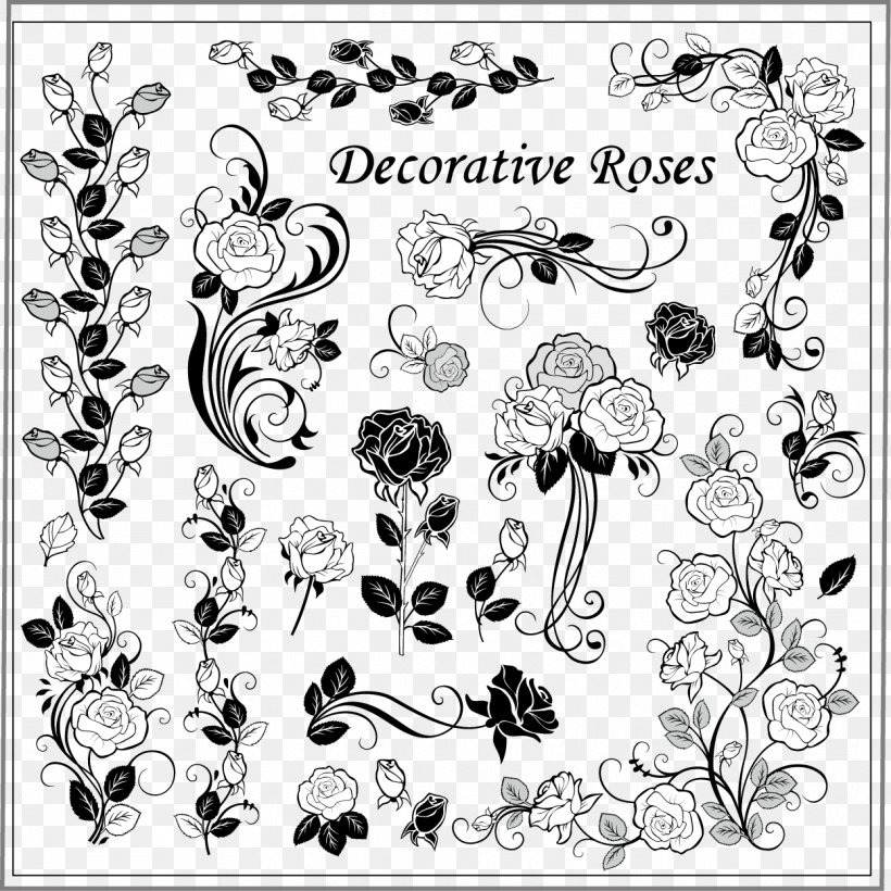 Rose Flower Stock Photography Clip Art, PNG, 1246x1246px, Rose, Black, Black And White, Decorative Arts, Drawing Download Free