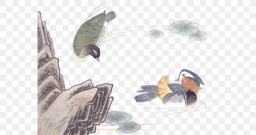 Chinese Painting Ink Wash Painting Bird-and-flower Painting, PNG, 580x435px, Chinese Painting, Art, Birdandflower Painting, Chinese Calligraphy, Fauna Download Free
