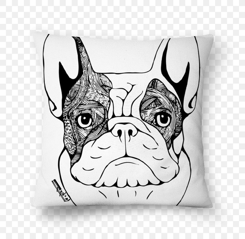 French Bulldog Boston Terrier Dog Breed Pillow, PNG, 800x800px, French Bulldog, Black, Black And White, Black M, Boston Terrier Download Free