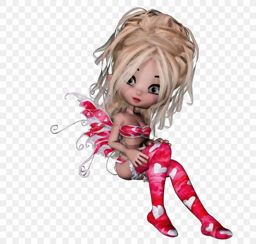 Cartoon Pink Doll Figurine Blond, PNG, 1900x1809px, Watercolor, Animation, Blond, Brown Hair, Cartoon Download Free