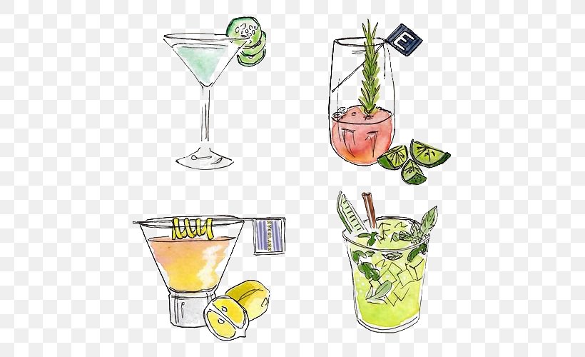 Cocktail Garnish Juice Watercolor Painting Drawing, PNG, 500x500px, Cocktail, Art, Cocktail Garnish, Cocktail Glass, Drawing Download Free