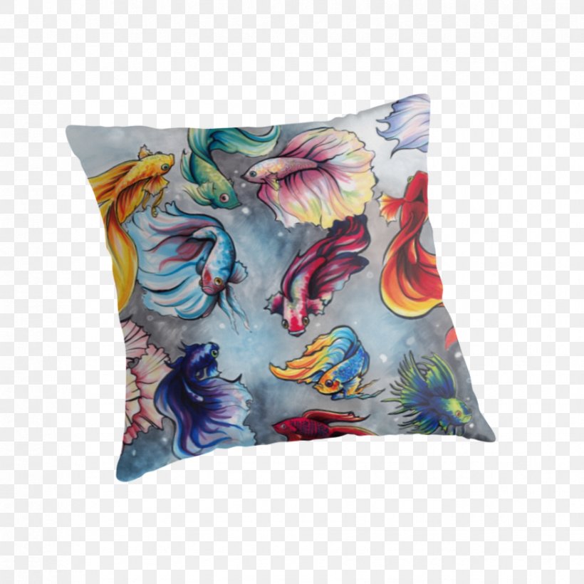 Siamese Fighting Fish Cushion Throw Pillows Textile, PNG, 875x875px, Siamese Fighting Fish, Cushion, Fish, Pillow, Tasche Download Free