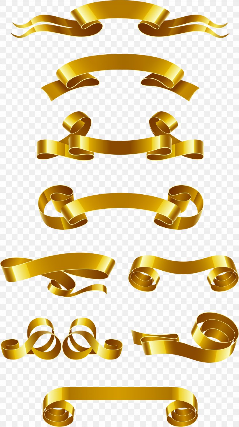 Web Banner Ribbon Euclidean Vector, PNG, 3085x5498px, Ribbon, Banner, Brass, Gold, Icon Download Free