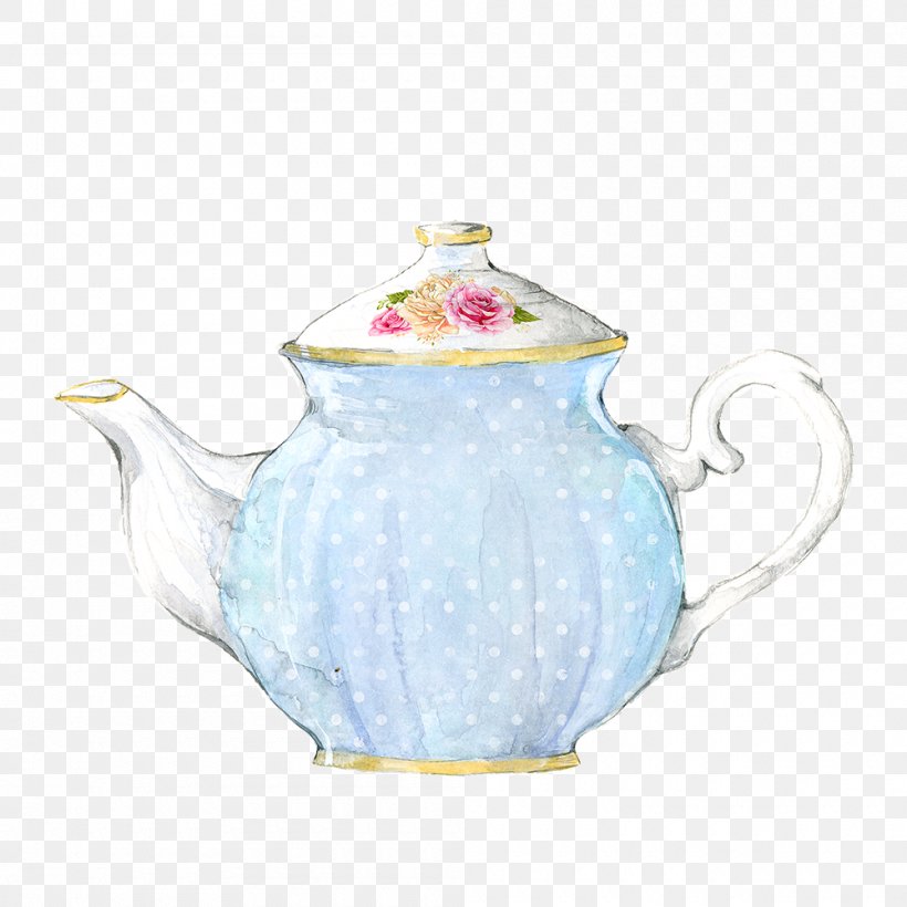 Teapot Coffee Watercolor Painting Teacup, PNG, 1000x1000px, Tea, Black Tea, Ceramic, Coffee, Cup Download Free