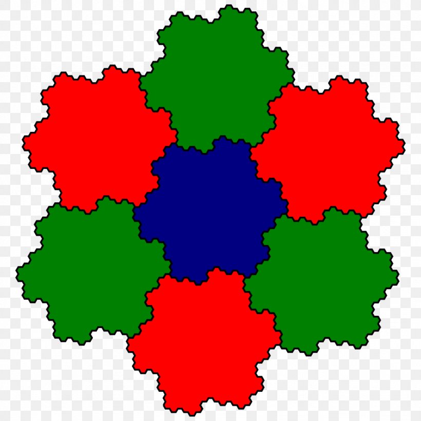 Gosper Curve Space-filling Curve Fractal Tessellation, PNG, 1024x1024px, Gosper Curve, Bill Gosper, Curve, Dragon Curve, Flower Download Free