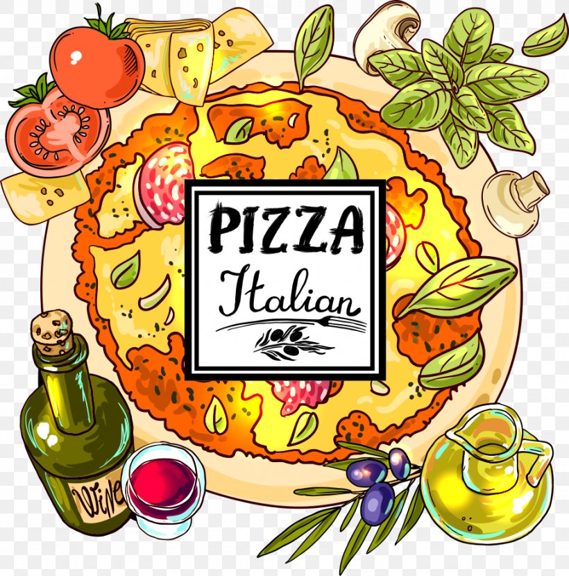 Pizza Pizza Italian Cuisine Cooking, PNG, 919x931px, Pizza, Art, Artwork, Arugula, Cooking Download Free