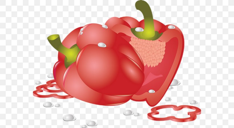 Bell Pepper Tomato Pimiento Chili Pepper Drawing, PNG, 590x450px, Bell Pepper, Acerola, Apple, Bell Peppers And Chili Peppers, Cherry Download Free