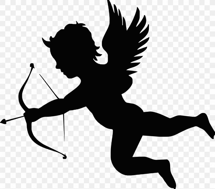 Cupid Arrow Love Illustration, PNG, 6282x5533px, Cupid, Art, Black And White, Bow And Arrow, Falling In Love Download Free
