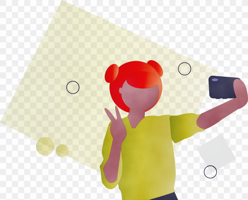 Cartoon Gesture Smile, PNG, 3000x2427px, Taking Selfie, Camera, Cartoon, Gesture, Girl Download Free