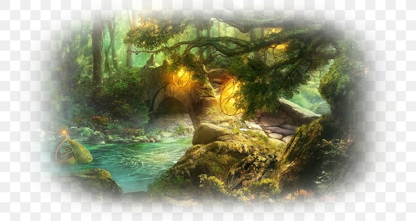 Desktop Wallpaper Forest Fantasy Art Elf, PNG, 750x437px, Watercolor, Cartoon, Flower, Frame, Heart Download Free