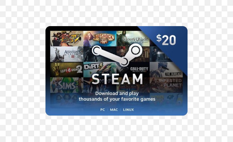 Steam Gift Card Video Game Grand Theft Auto V, PNG, 500x500px, Steam, Brand, Digital Distribution, Game, Gift Download Free