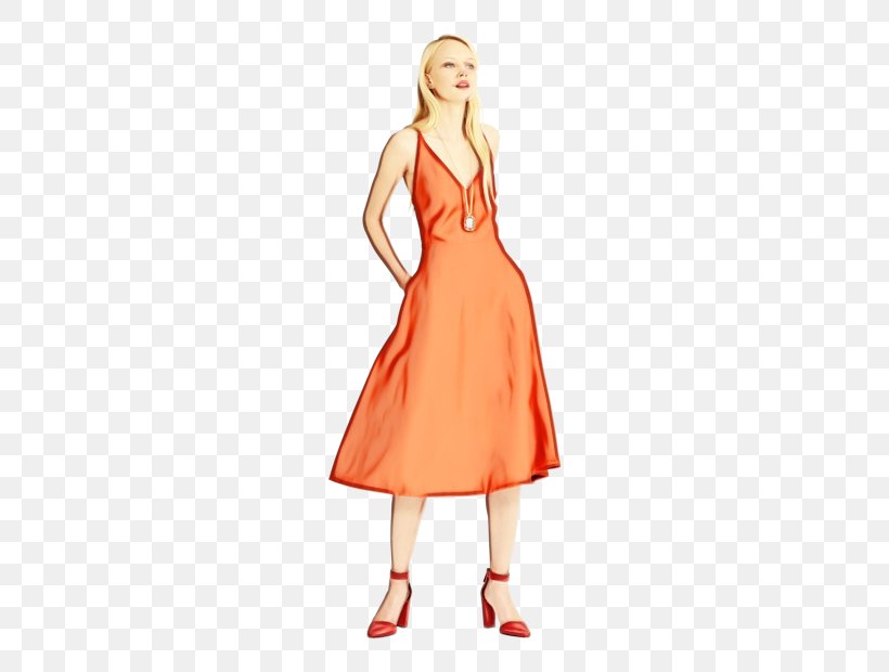 Orange, PNG, 620x620px, Watercolor, Aline, Clothing, Cocktail Dress, Day Dress Download Free