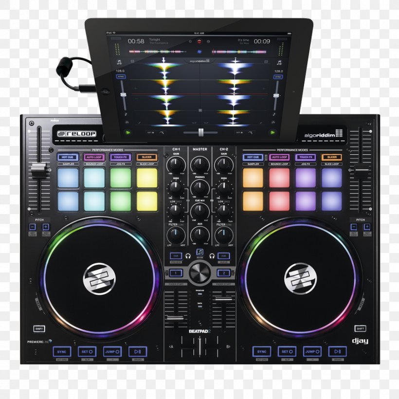 Djay DJ Controller Audio Mixers Disc Jockey Computer Software, PNG, 900x900px, Watercolor, Cartoon, Flower, Frame, Heart Download Free