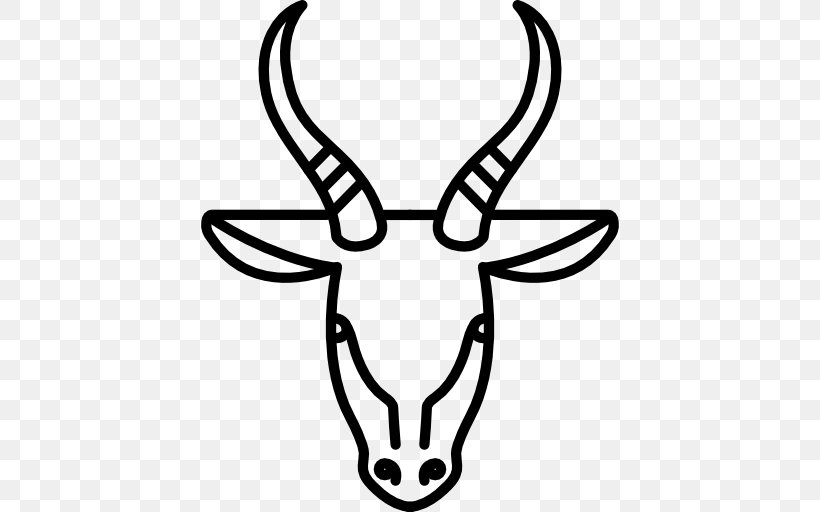 Gazelle Antelope Drawing Animal, PNG, 512x512px, Gazelle, Animal, Antelope, Antler, Black And White Download Free