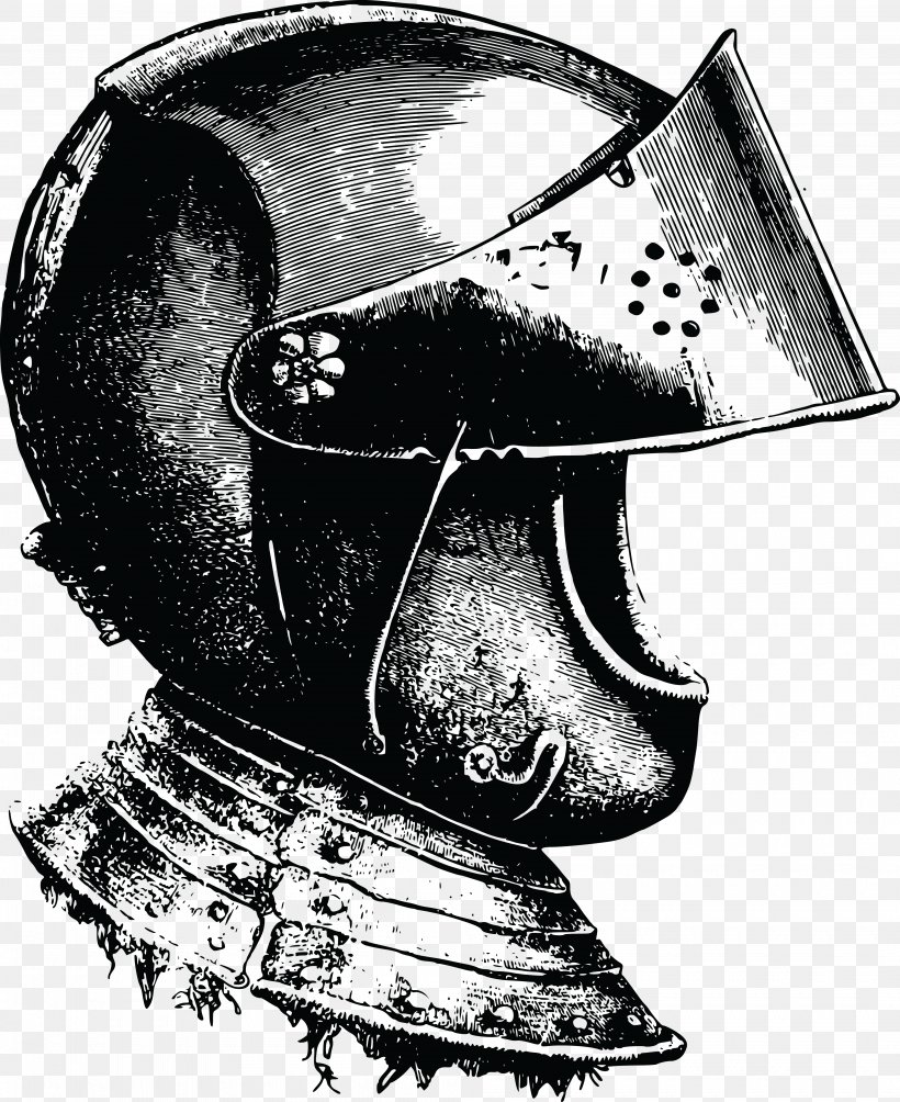 Helmet Knight Vector Graphics Clip Art, PNG, 4000x4902px, Helmet, Armour, Bicycle Helmets, Black And White, Drawing Download Free