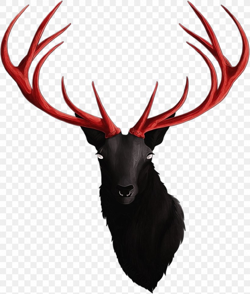 Reindeer, PNG, 1822x2146px, Watercolor, Antler, Deer, Elk, Head Download Free