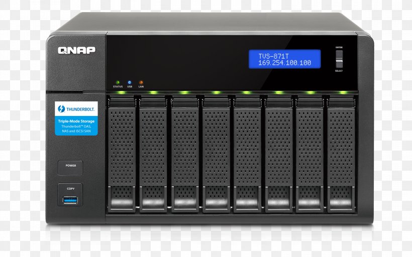 Network Storage Systems QNAP Systems, Inc. Thunderbolt Intel Core I7 ISCSI, PNG, 3000x1875px, 10 Gigabit Ethernet, Network Storage Systems, Audio Receiver, Computer Servers, Data Storage Download Free