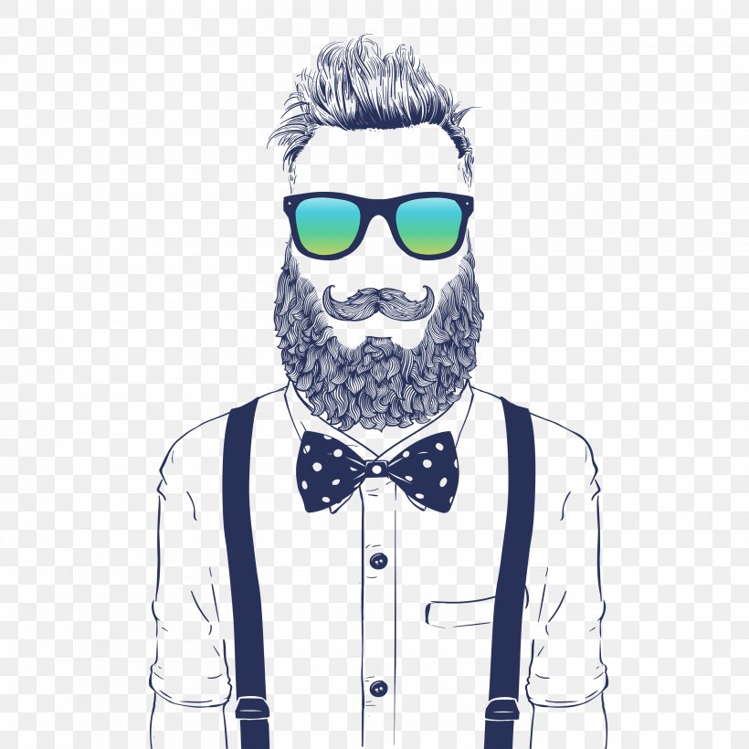 Vector Graphics Stock Illustration Stock Photography Hipster, PNG, 2800x2800px, Stock Photography, Beard, Bow Tie, Drawing, Eyewear Download Free