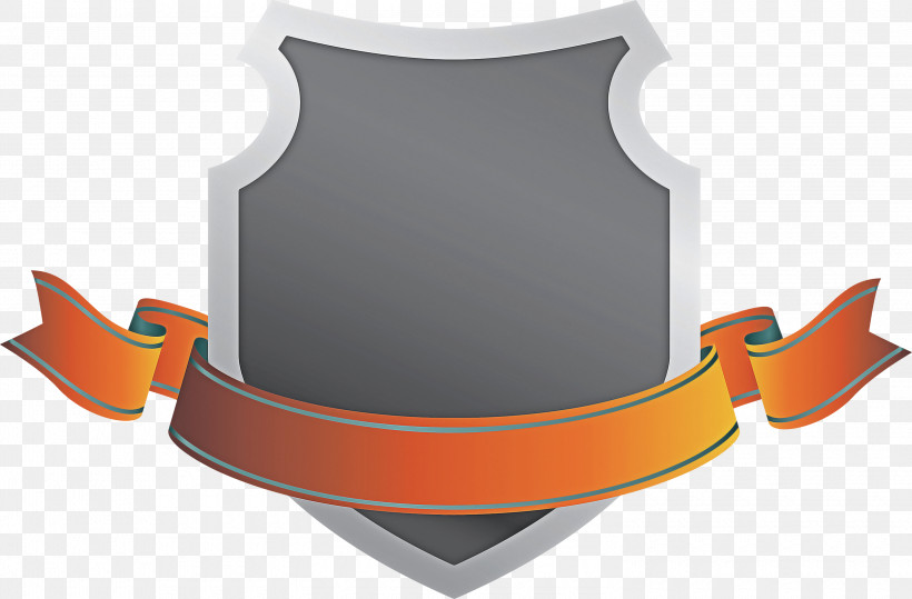 Emblem Ribbon, PNG, 3000x1972px, Emblem Ribbon, Orange, Shield Download Free