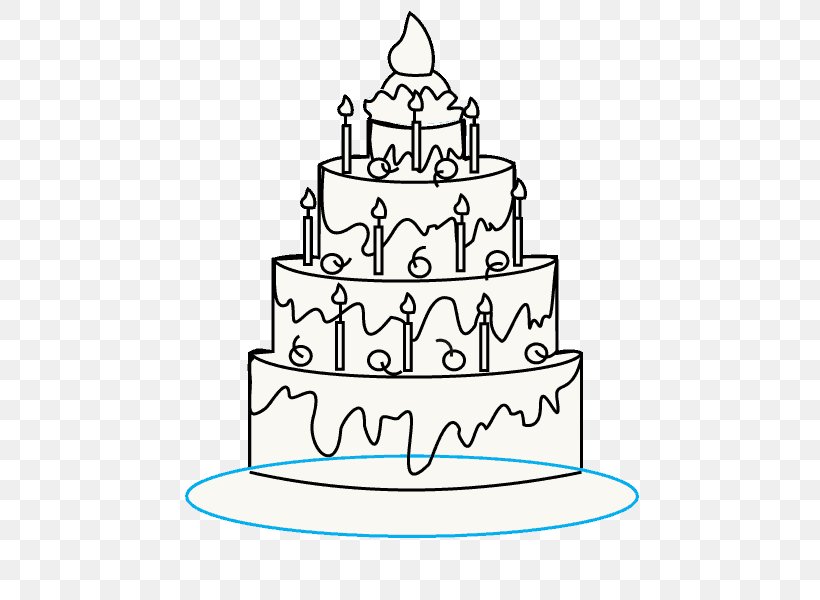 Birthday Cake Wedding Cake Chocolate Cake Torte Drawing, PNG, 678x600px, Birthday Cake, Area, Black And White, Cake, Cake Decorating Download Free