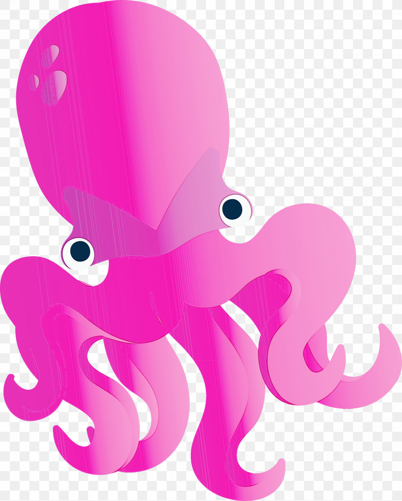 Octopus Pink Giant Pacific Octopus Cartoon Magenta, PNG, 2409x3000px, Watercolor, Animal Figure, Cartoon, Giant Pacific Octopus, Magenta Download Free