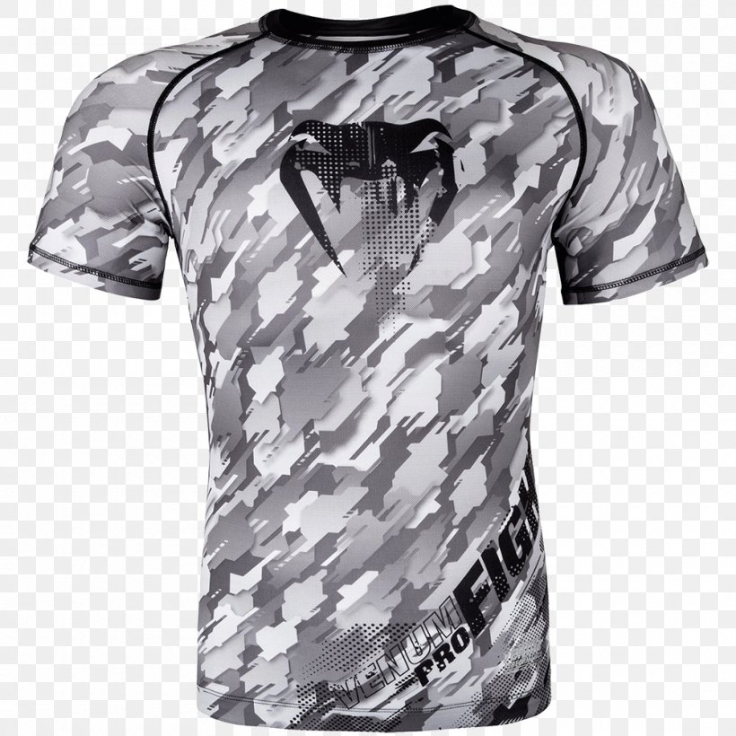 Rash Guard Venum T-shirt Boxing Sleeve, PNG, 1000x1000px, Rash Guard, Active Shirt, Black, Boxing, Brazilian Jiujitsu Download Free