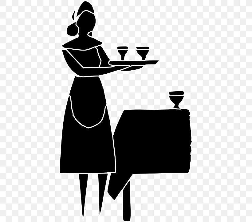 Waiter Restaurant Clip Art, PNG, 436x720px, Waiter, Bar, Bartender, Black, Black And White Download Free