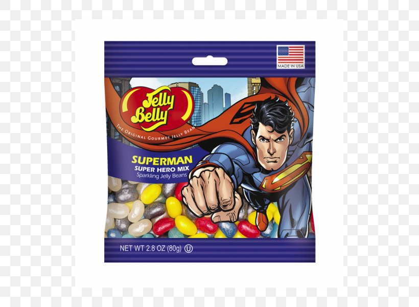 Gelatin Dessert Superman The Jelly Belly Candy Company Jelly Bean, PNG, 600x600px, Gelatin Dessert, Action Figure, Bean, Candy, Chocolate Download Free