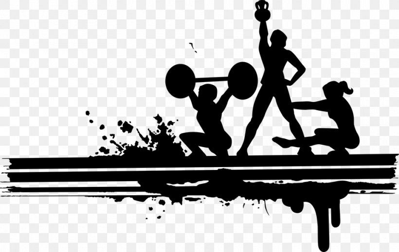 Physical Fitness Silhouette Physical Exercise Yoga Fitness Centre, PNG, 960x608px, Physical Fitness, Barbell, Black And White, Bodybuilding, Brand Download Free
