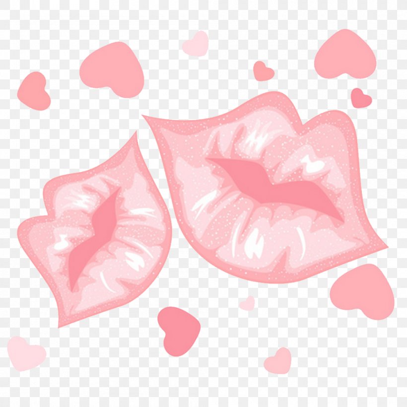 Pink Lip Valentines Day, PNG, 1000x1000px, Pink, Heart, Kiss, Lip, Love Download Free
