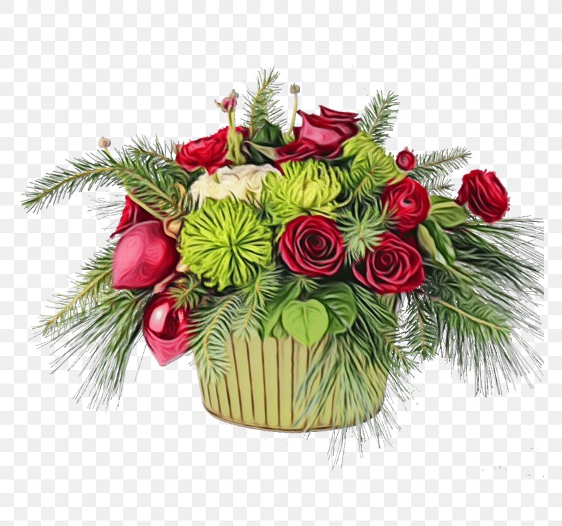 Christmas Decoration, PNG, 768x768px, Watercolor, Bouquet, Christmas Decoration, Cut Flowers, Floral Design Download Free