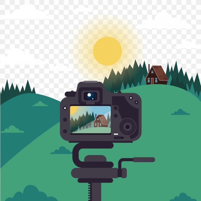 Shoot Camera Outskirts Scenery Vector Material, PNG, 1667x1667px, Photography, Camera, Computer Monitors, Illustration, Photographer Download Free
